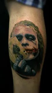 joker heath ledger portrait tattoo cleanfun Portrait tattoo,
