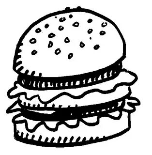 Burger clipart black and white, Burger black and white Trans