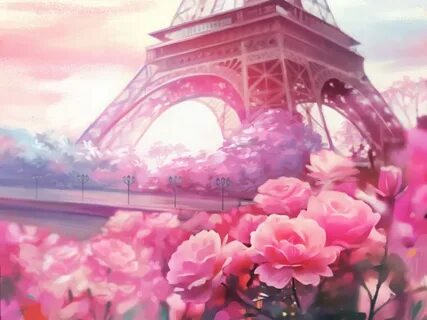 Download wallpaper 1024x768 paris, flowers, tower, art stand