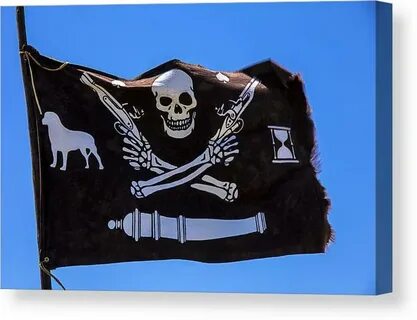 Pirate flag with skull and pistols Canvas Print / Canvas Art