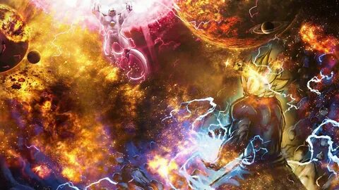 Goku vs Frieza super epic space wallpaper merge Goku vs frie