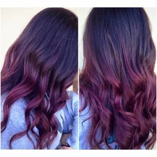 Red violet ombre! Balayage hair purple, Ombre hair, Brunette