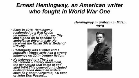 Ernest Hemingway (Ernest Miller Hemingway). - ppt video onli