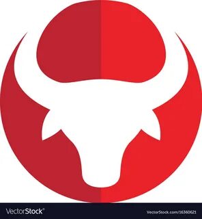 Red bull taurus logo template icon Royalty Free Vector Image