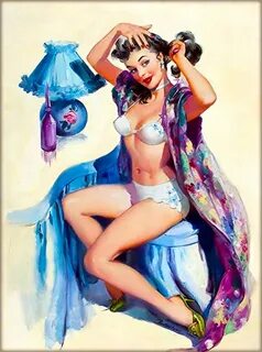 1940s Pin-Up Girl Fixing My Hair Picture Poster Print Vintag
