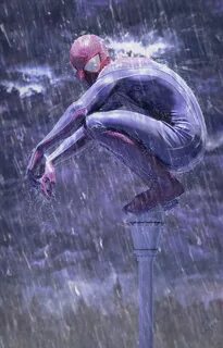 1284x2778px free download HD wallpaper: Spider-Man, rain, pu