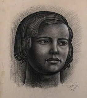 #Stanley #Lewis #Edith circa 1930 #charcoal and #white #high