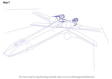Step by Step How to Draw X-Wing fighter from Star Wars : Dra