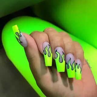 PINTEREST : YAGURLFAITH 🖤 Neon acrylic nails, Drip nails, Fi