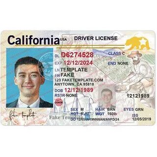 california drivers license template editable free - Fake Tem