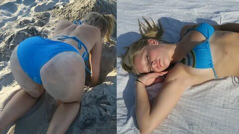 SANDY CHEEKS AND SLEEPING ON THE BEACH! - YouTube