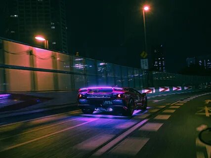 1400x1050 Lamborghini Neon Lights On Road 4k 1400x1050 Resol