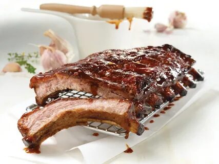 Pork baby back ribs with red ale and maple syrup sauce Olyme