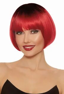 Dreamgirl womens red dip dye short bob wig (ebay link) Short