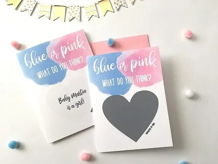 PRINTED Easter Pregnancy Reveal Gender Reveal Scratch Off Ca