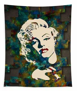 Marilyn Monroe watercolor painting Tapestry by Georgeta Blan