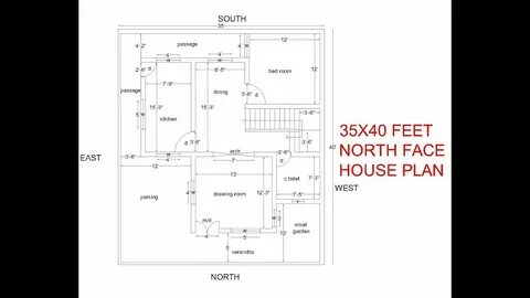 35x40 feet north face house plan 2bhk north face house map -