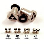 Tri Force 316L Surgical Steel Plugs Single Flared 8g 3mm Ets
