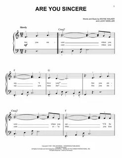 Elvis Presley 'Are You Sincere' Sheet Music and Printable PD