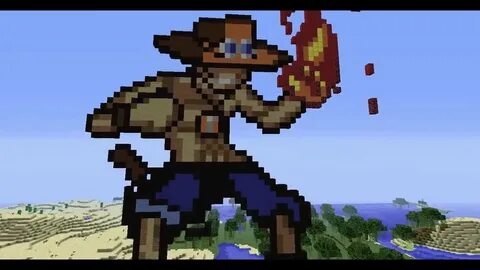 Minecraft - One Piece Ace Pixel Art HD - YouTube