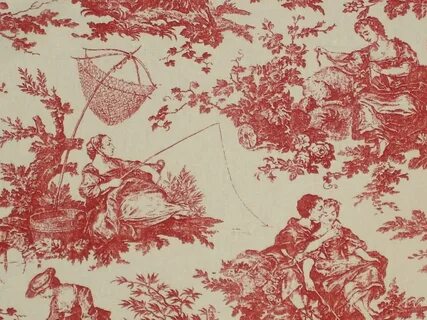 Toile de Jouy..... Toile fabric, Red toile, Rose decor