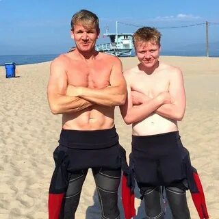 Great swim this morning with my best mate! #GordonRamsay Gor