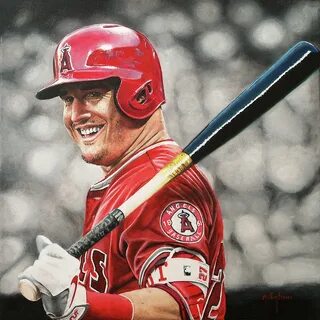 Mike Trout Painting by Agustin Iglesias