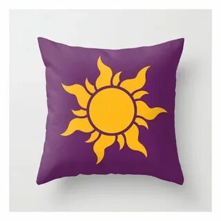 Tangled Rapunzel Sun Logo Corona Symbol Throw Pillow Rapunze