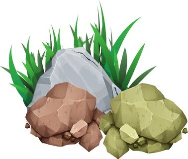 Rock Stone Clip Art - Clipart Of Grass And Rocks Png - (2429