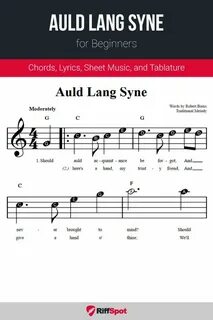 Auld Lang Syne for Beginners Sheet music, Guitar chords for 