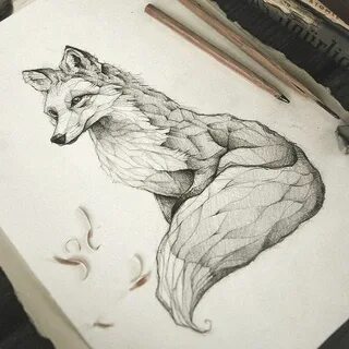 pencil, drawing, illustration, art, retro, vintage, old, fox