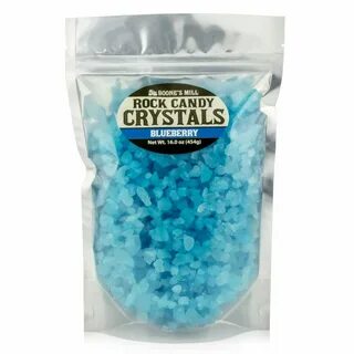 Rock Candy Crystals Light Blue/Blueberry 1 lb Resealable Bag.