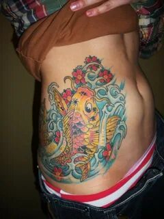 Yellow koi fish tattoo on ribs - Tattoos Book - 65.000 Tatto