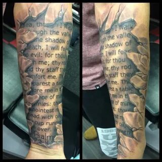 Psalms 23 #tattoos #3dimenisonal script Tattoos for guys, Fo
