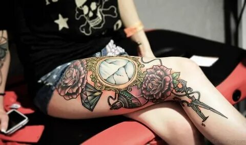 Girly thigh tattoos