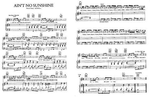 Ain T No Sunshine / Download Ain't No Sunshine Sheet Music B