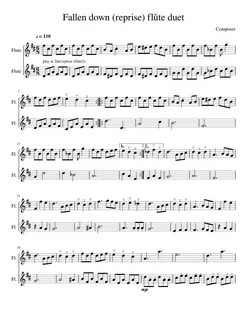 UNDERTALE - Fallen down (reprise) flute duet Sheet music for