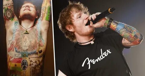 Ed Sheeran Tattoos Back - Ed Sheeran tattoo photos: Lion tat