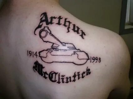 Back shoulder memorial army tank tattoo design - Tattoos Boo