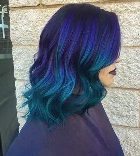 teal and purple ombre hair - Google Search Couleur cheveux, 