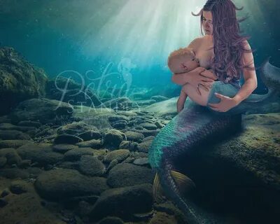 Breastfeeding Underwater Mermaid Portrait Personalized Etsy 