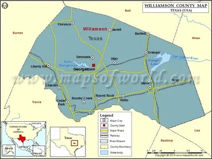 Williamson County Map Map of Williamson County, Texas