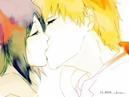 Bleach - Ichigo & Rukia 3 Kiss Anime Pinterest Блич