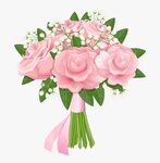 Ramo De Rosas Rosadas Png - Flower Bouquet Images Clipart, T