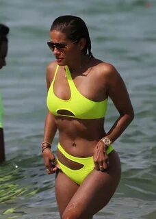 Rocsi Diaz in Neon Yellow Bikini 2019-12 GotCeleb