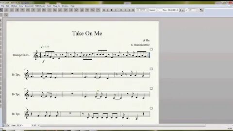 Take On Me Aha Easy trumpet music - YouTube