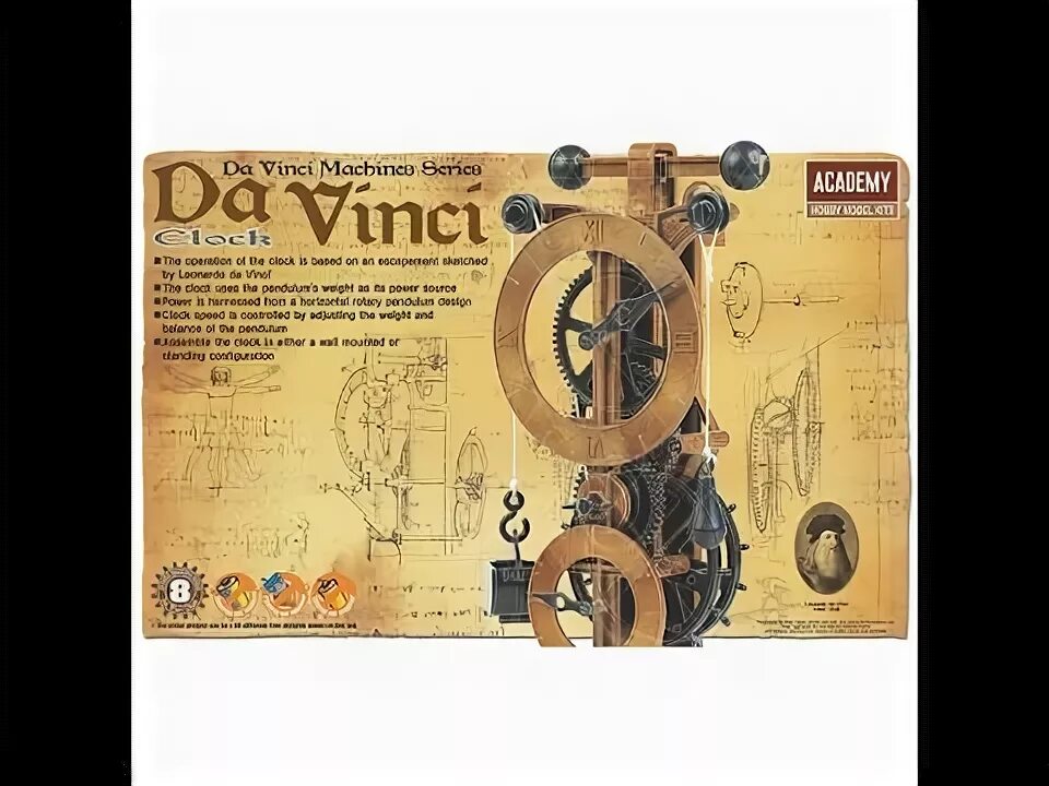 ✔ Academy Plastic Model Kits Da Vinci Machines Series Clock 