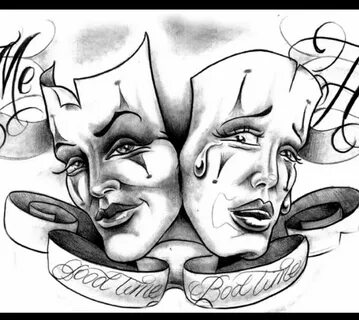 Drama Faces Tattoo Girly - Google Search 382