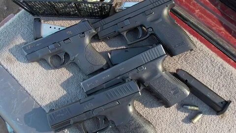 Glock 19 VS Walther PPQ VS S&W Shield VS XD9 - YouTube