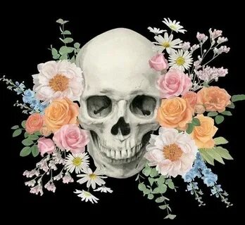 KaT 💀 в Твиттере: "#Skull #Flowers.